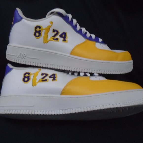 Kobe Bryant Los Angeles Lakers Purple and Gold Leather Shoes Sneakers